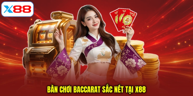 Bàn chơi Baccarat sắc nét tại X88