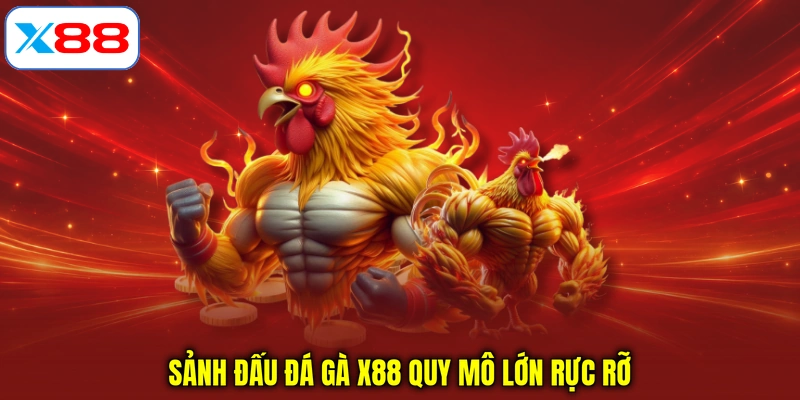 Sảnh đấu Đá Gà X88 quy mô lớn rực rỡ