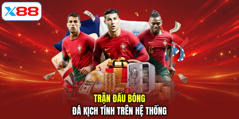 Trận đấu bóng đá kịch tính trên hệ thống